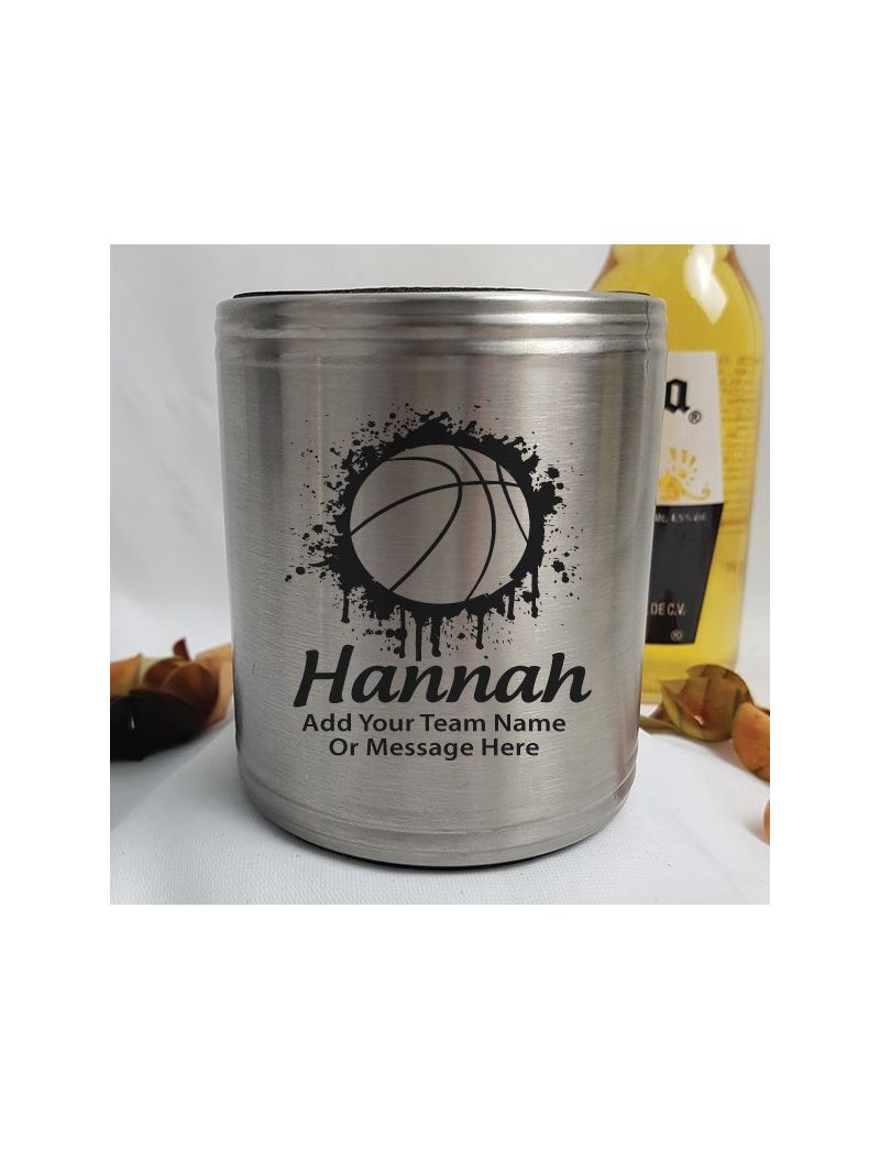 Basketball Coach Engraved Silver Stubby Can Cooler Personalised