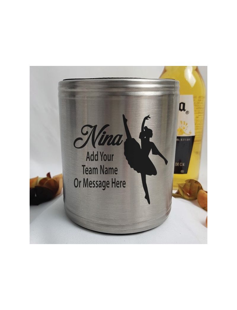 Dance Coach Engraved Silver Stubby Can Cooler Personalised