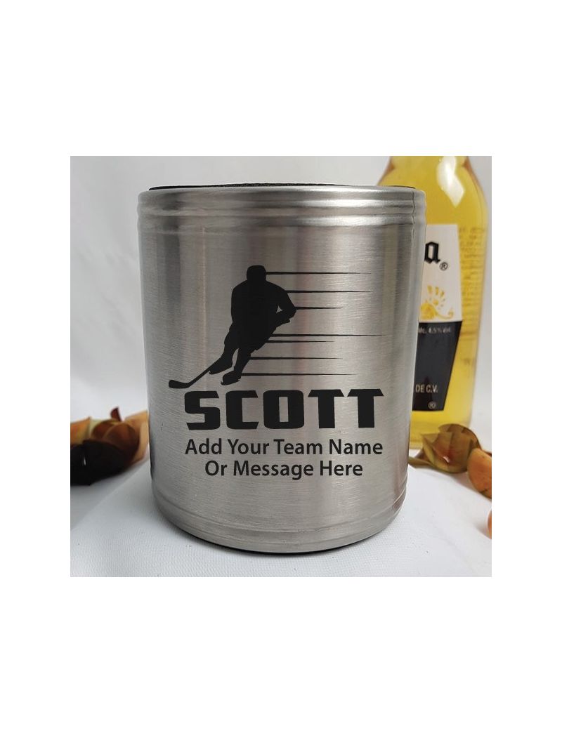 Hockey Coach Engraved Silver Stubby Can Cooler Personalised
