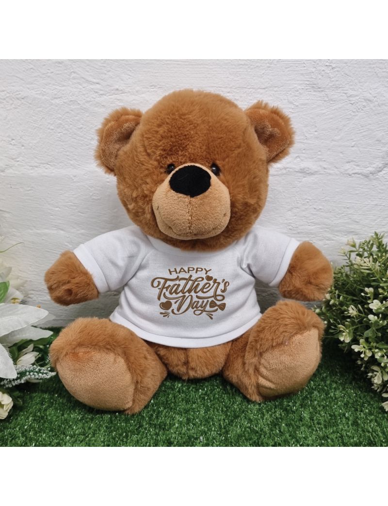 Happy Fathers Day Teddy Bear 30cm Plush Brown