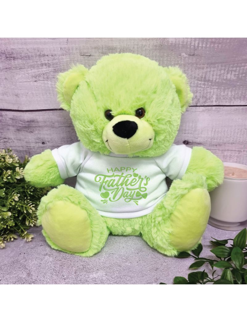 Happy Fathers Day Teddy Bear 30cm Plush Lime