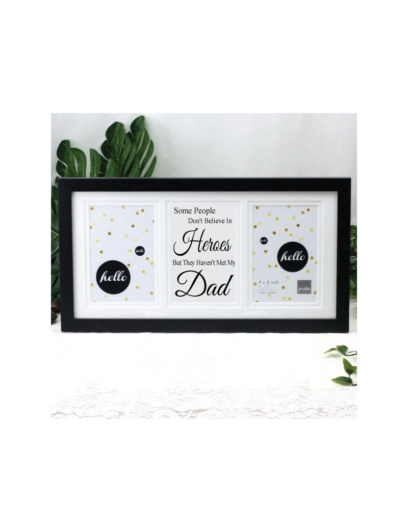 Dad Black Gallery Collage Frame Typography Print - My Hero