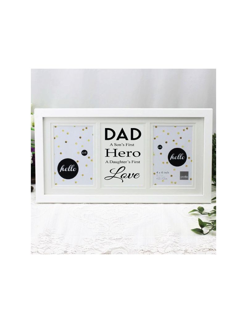 Dad White Gallery Collage Frame First Love Print