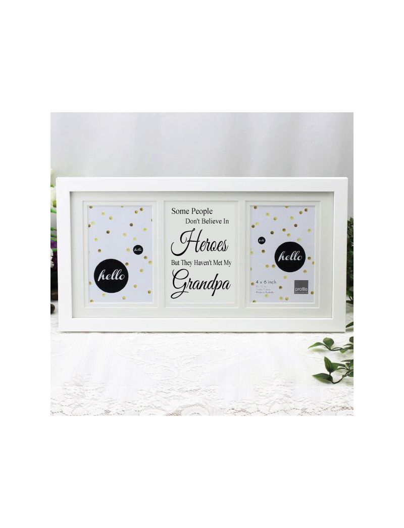 Grandpa White Gallery Collage Frame My Hero Print