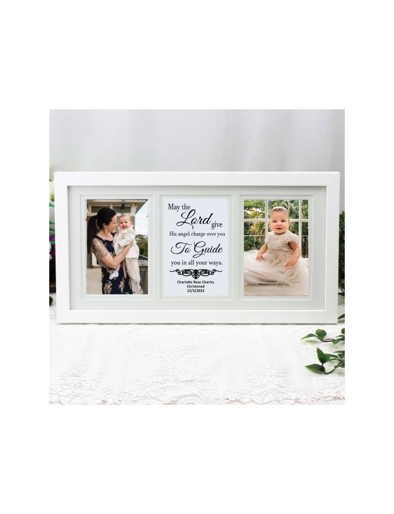 Christening  White Gallery Collage Frame Typography Print