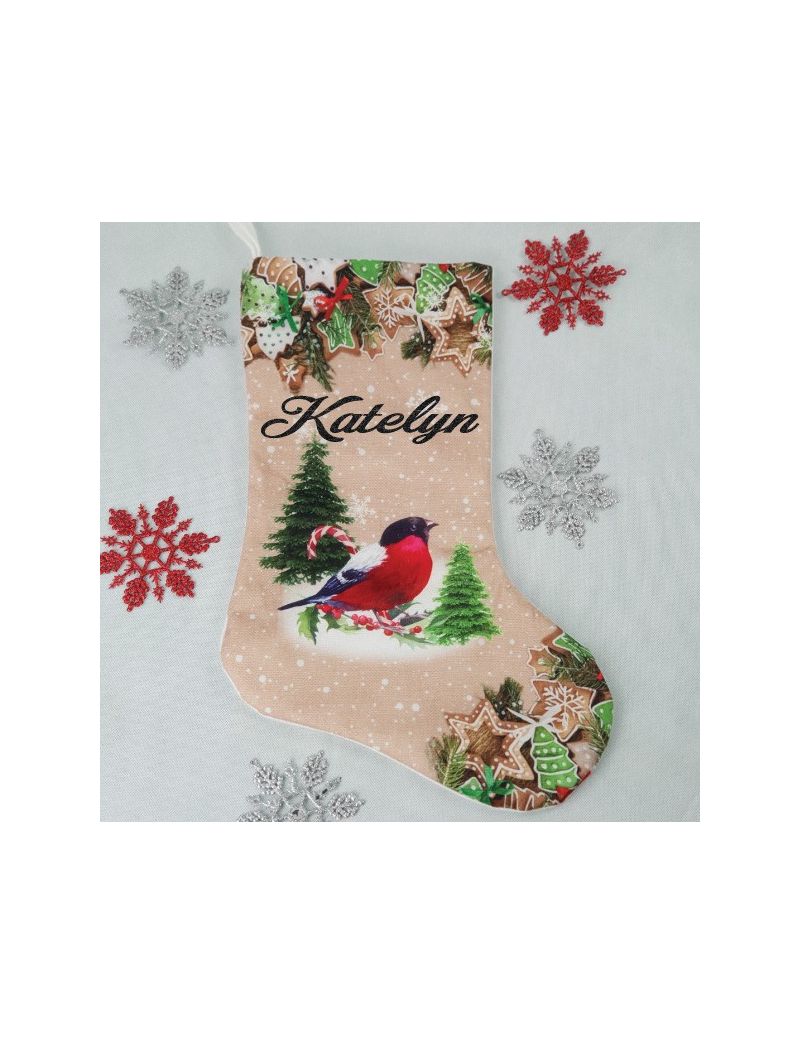 Personalised Colorful Christmas Stocking - Cardinal