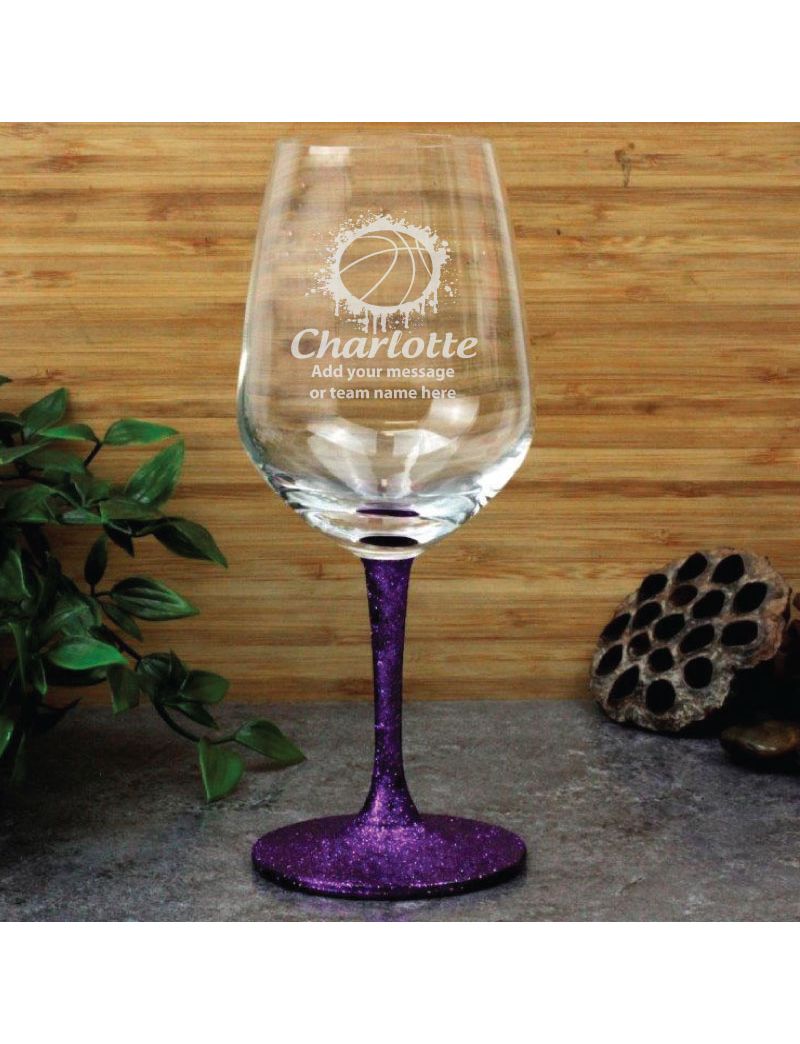 Basketball Coach  Engraved Personalised Wine Glass