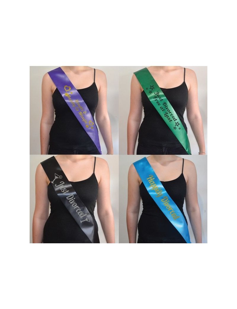 Just Divorced Glittered Party Sash 