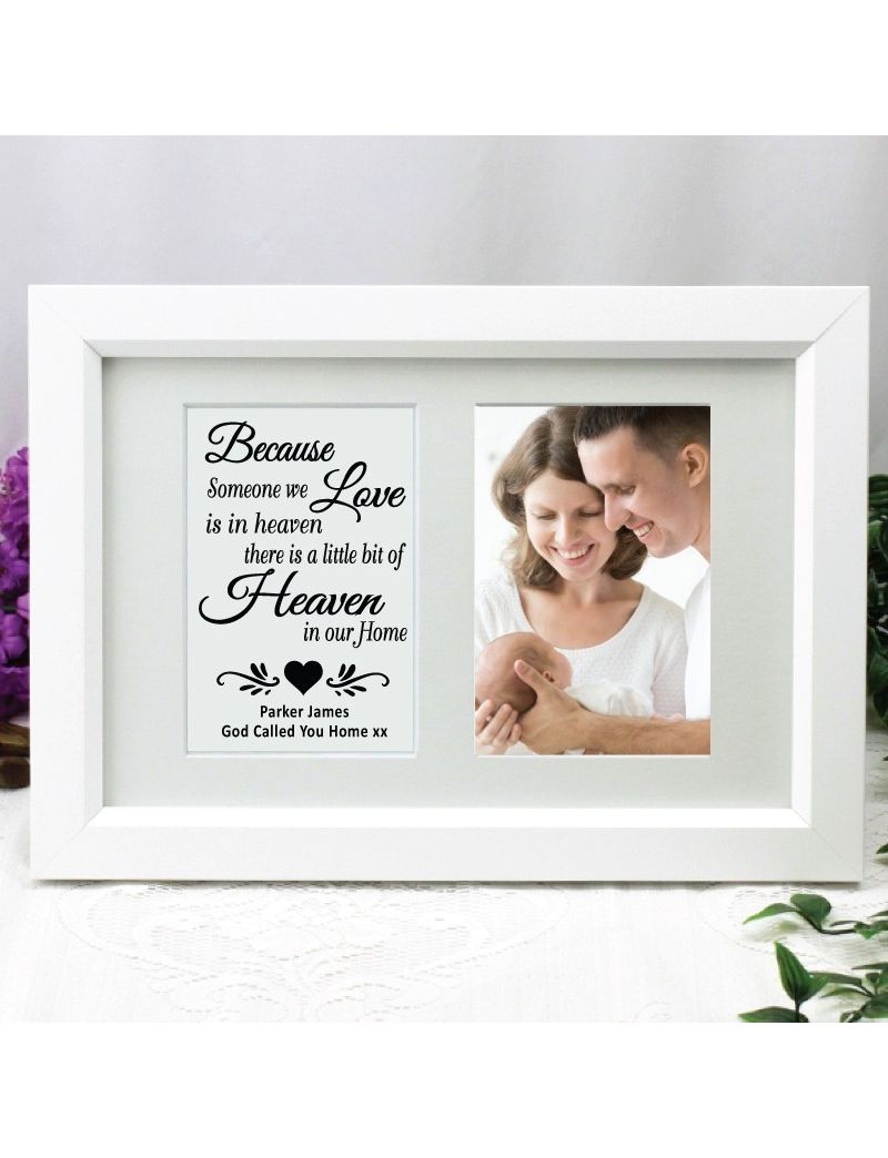 Baby Memorial Photo Frame Typography Print 4x6 White