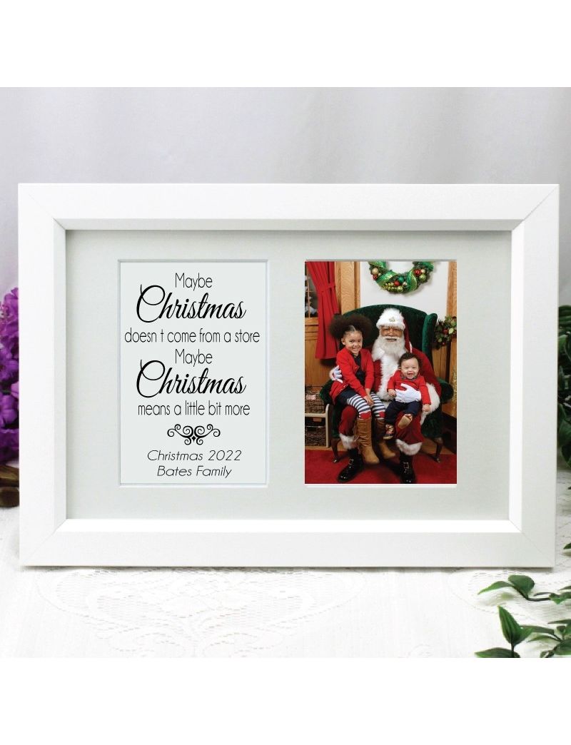 Christmas Photo Frame Typography Print 4x6 White
