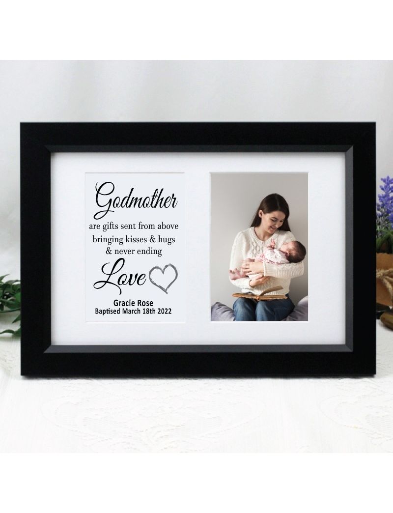 Godmother Photo Frame Typography Print 4x6 Black