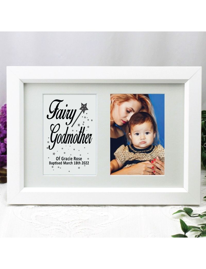 Godmother Photo Frame Typography Print 4x6 White