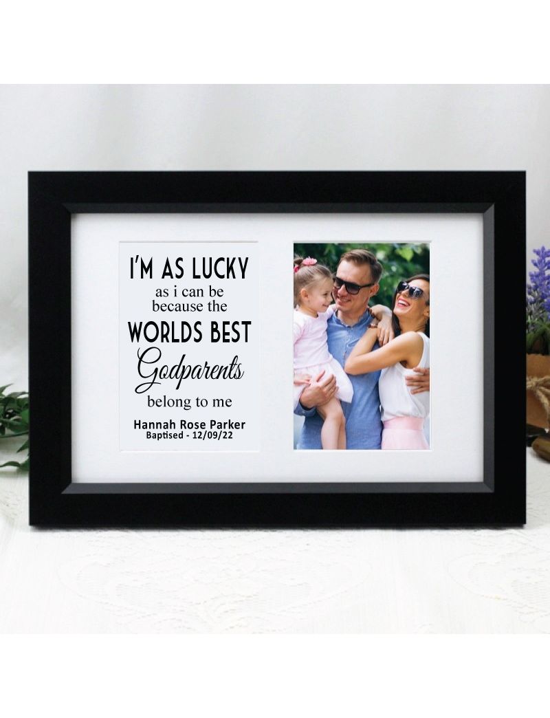 Godparent Photo Frame Typography Print 4x6 Black
