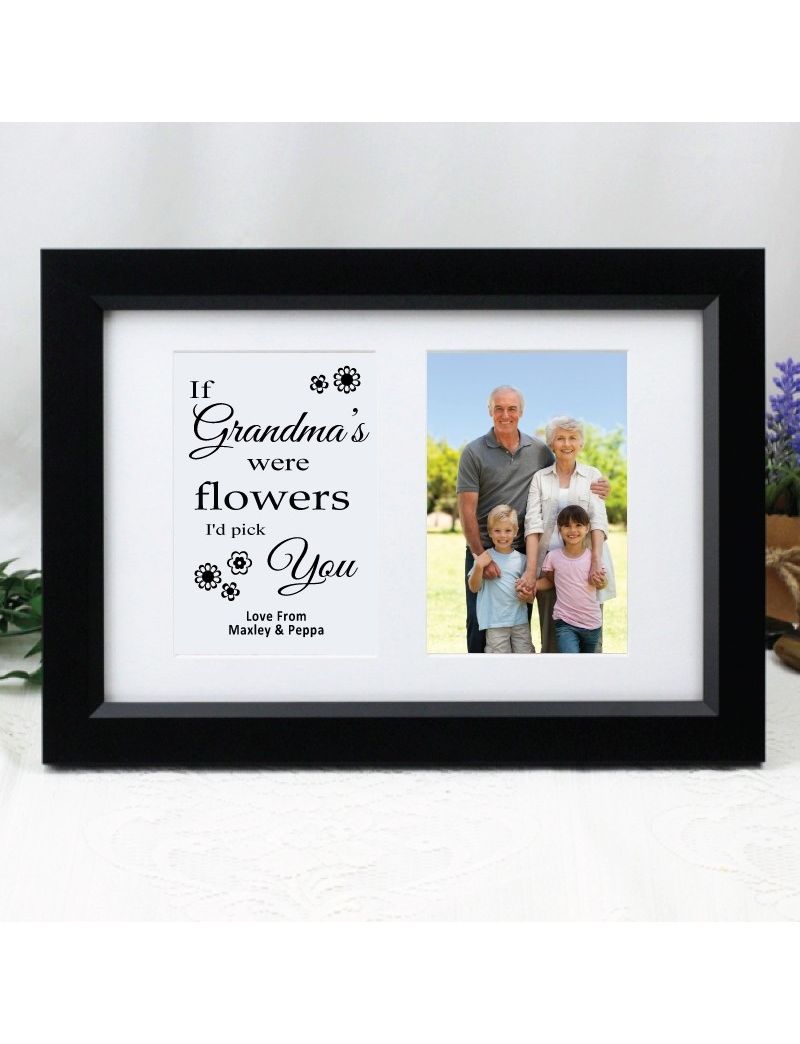 Grandma Photo Frame Typography Print 4x6 Black