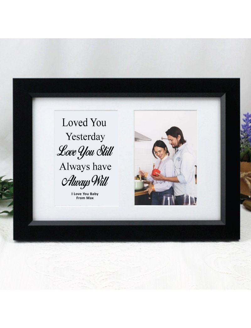Valentines Day Photo Frame Typography Print 4x6 Black
