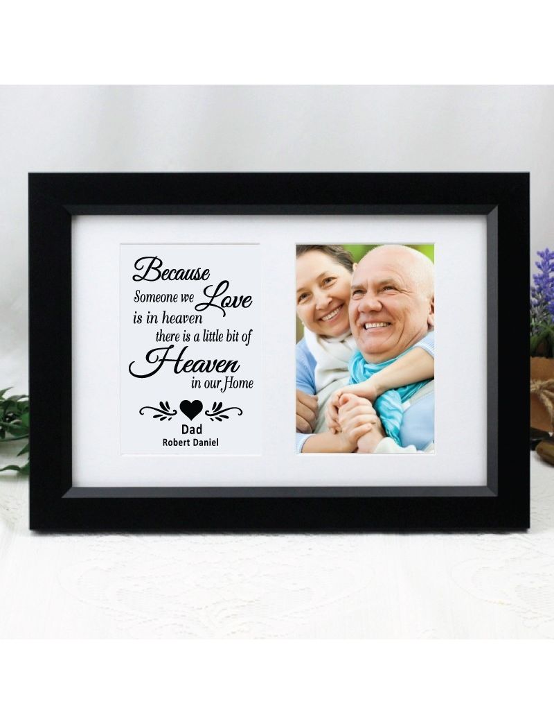Memorial Photo Frame Typography Print 4x6 Black