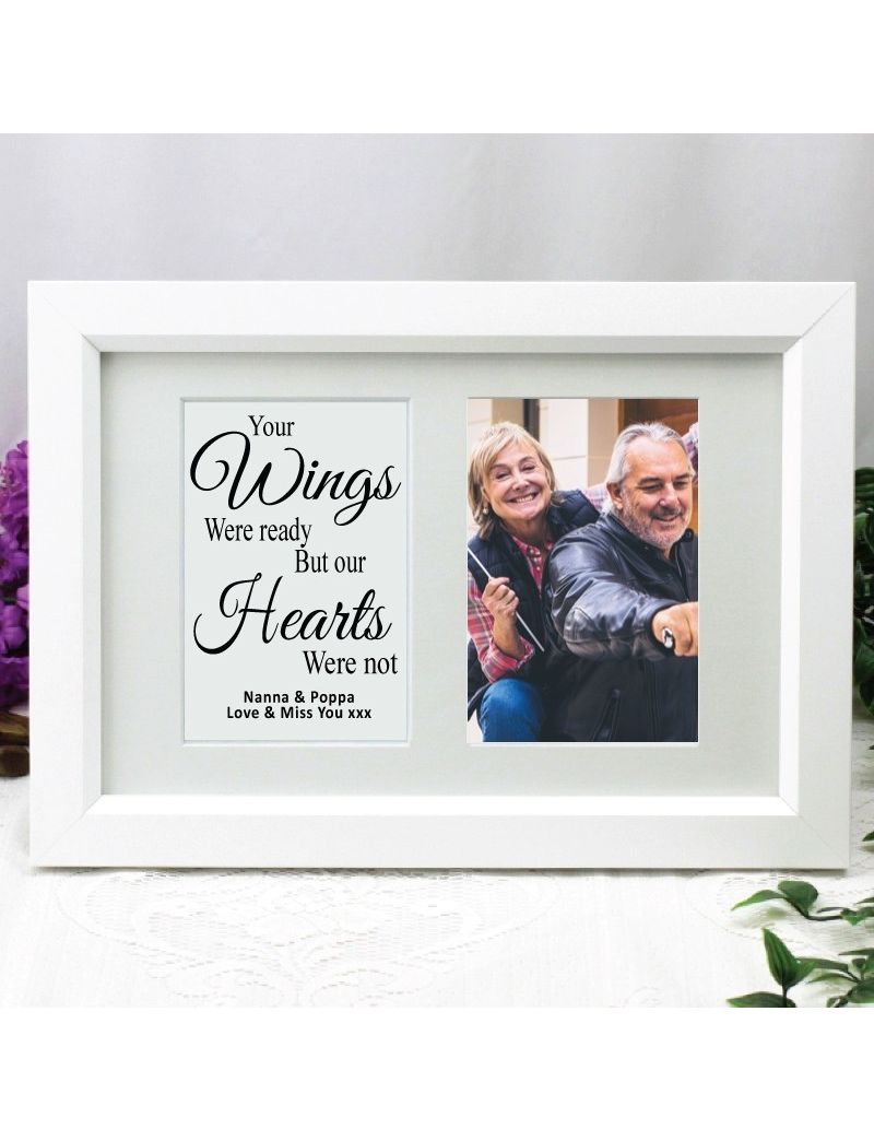 Memorial Photo Frame Typography Print 4x6 White