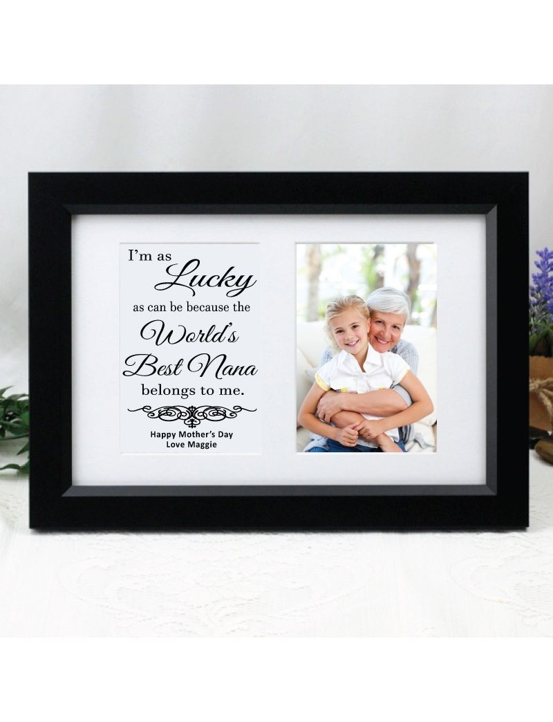 Nana Photo Frame Typography Print 4x6 Black