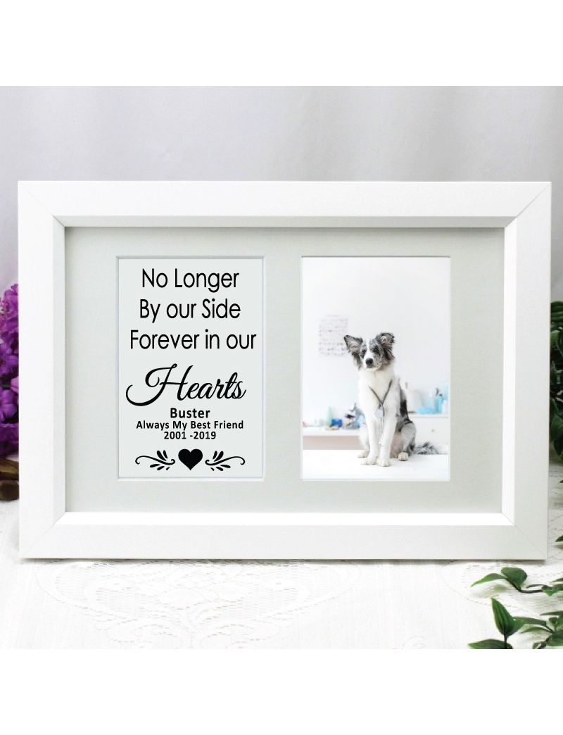Pet Memorial Photo Frame Typography Print 4x6 White