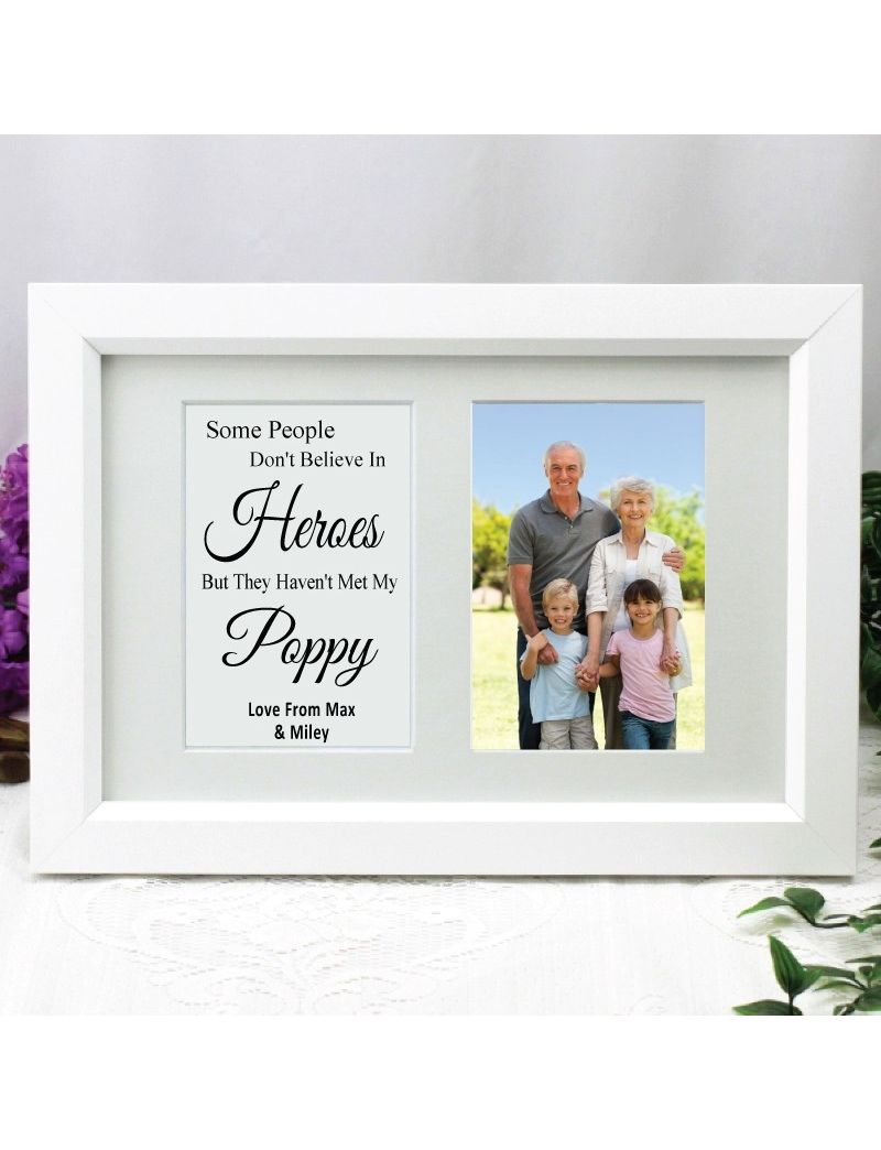 Pop Photo Frame Typography Print 4x6 White