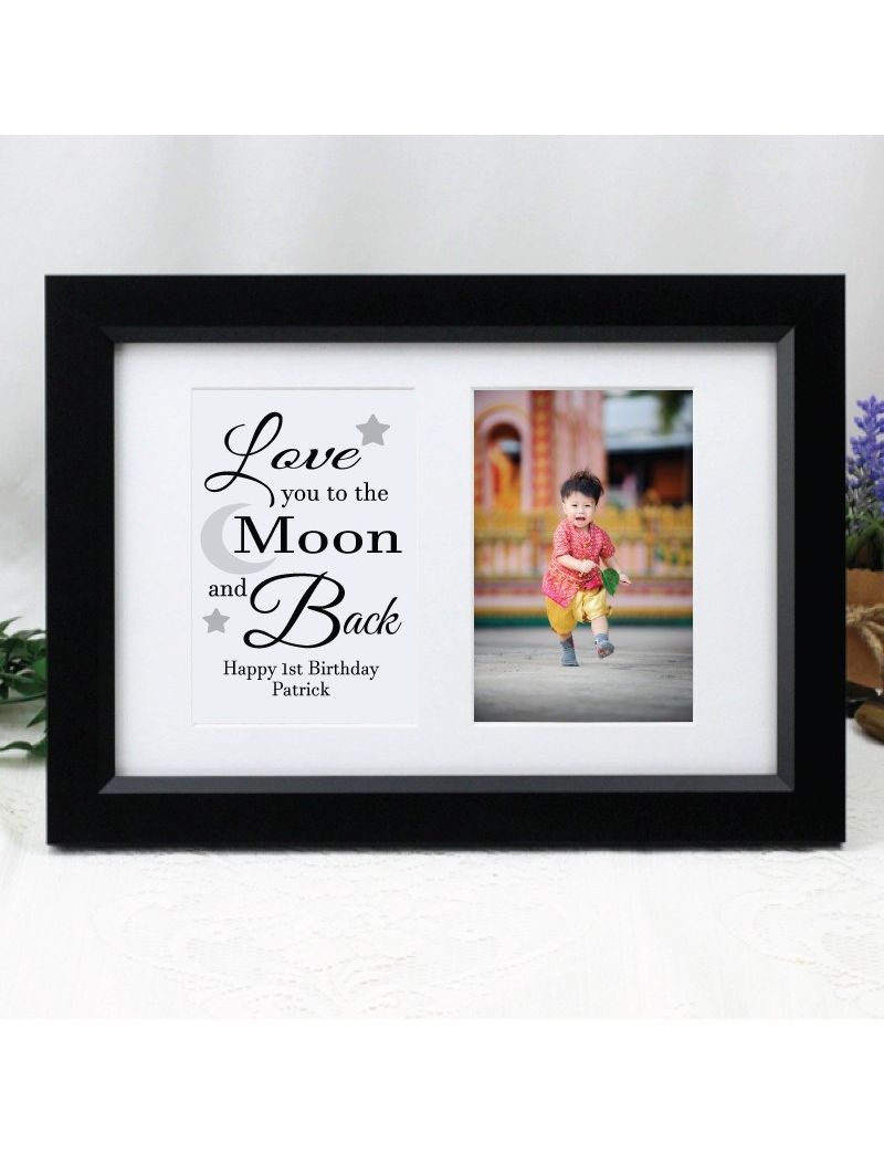 Love You Photo Frame Typography Print 4x6 Black