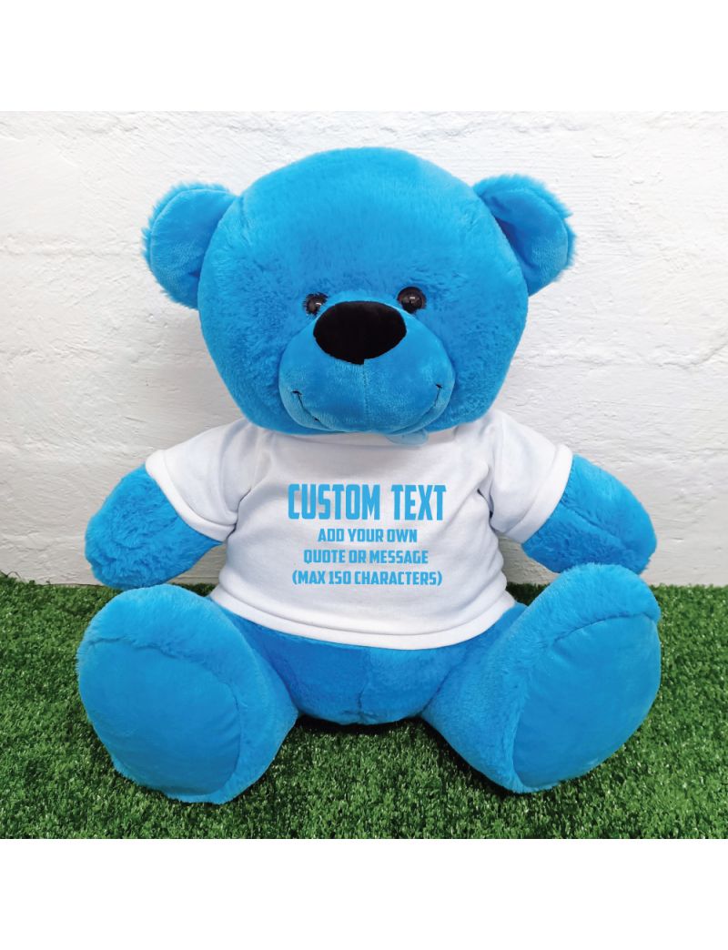 Custom Text Message Bear 40cm Blue