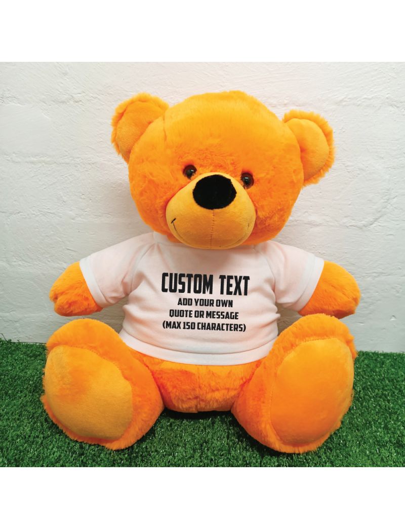 Custom Text Message Bear 40cm Orange
