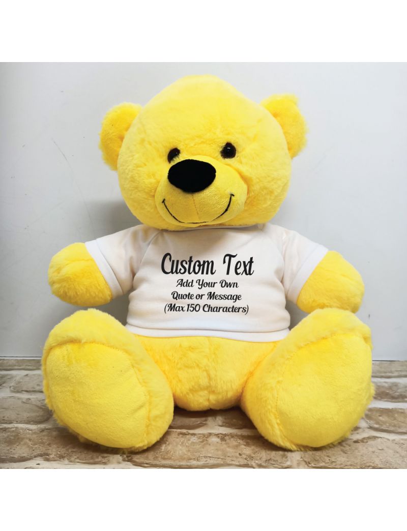 Custom Text Message Bear 40cm Yellow