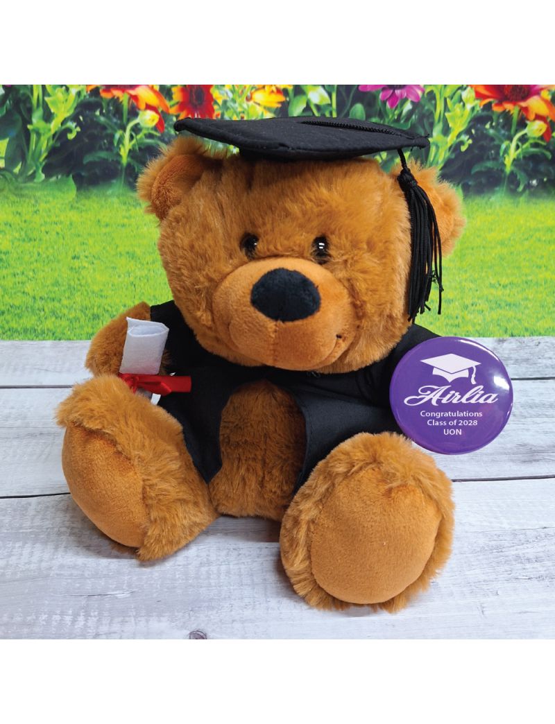 Graduation Bear Brown with Personalised Badge