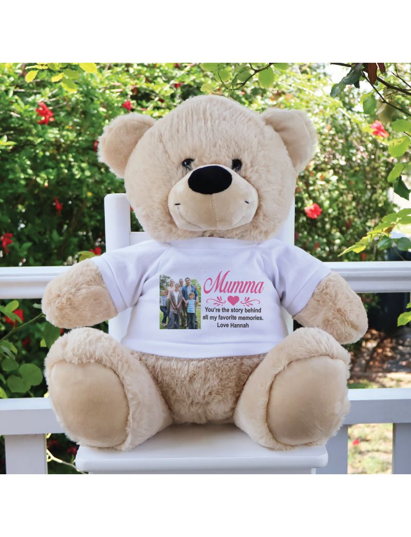 Mum Photo TShirt Bear Cream Plush 40cm