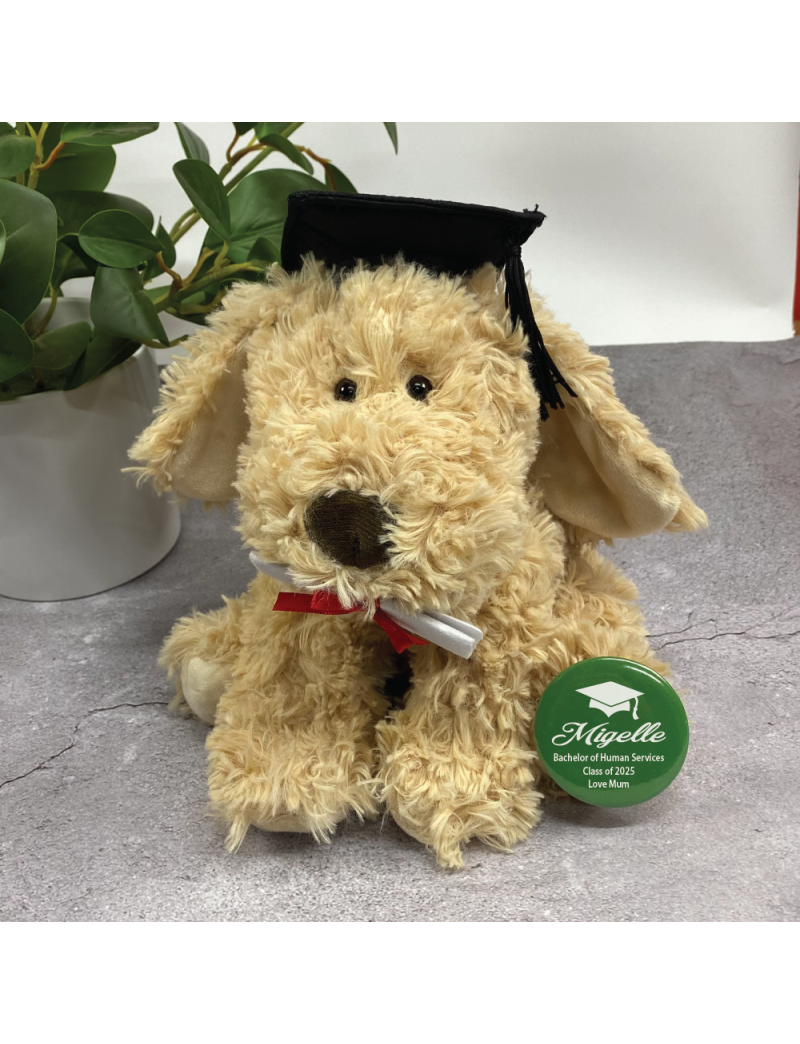 Graduation Dog Max with Personalised Badge