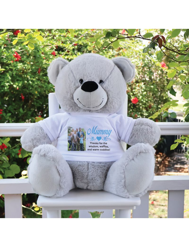 Mum Photo TShirt Bear Grey Plush 40cm