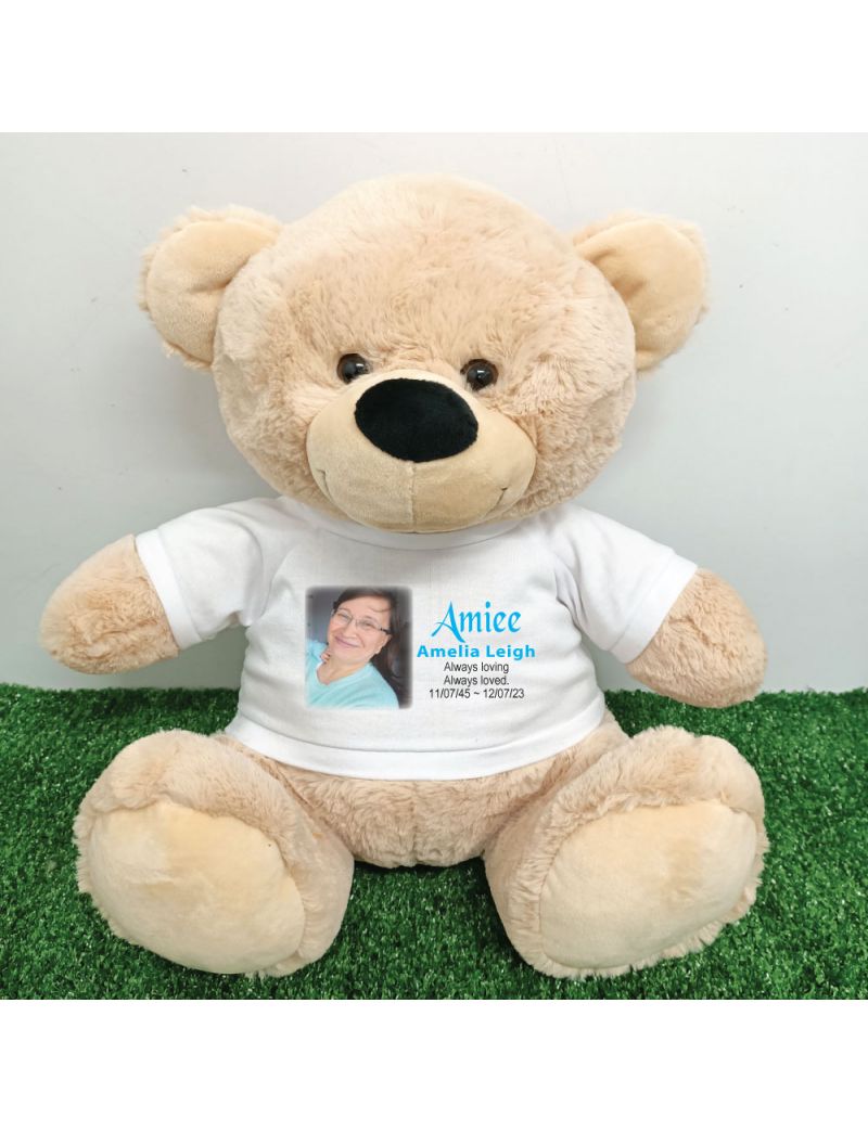 Memorial Photo Bear with T-Shirt 40cm Cream