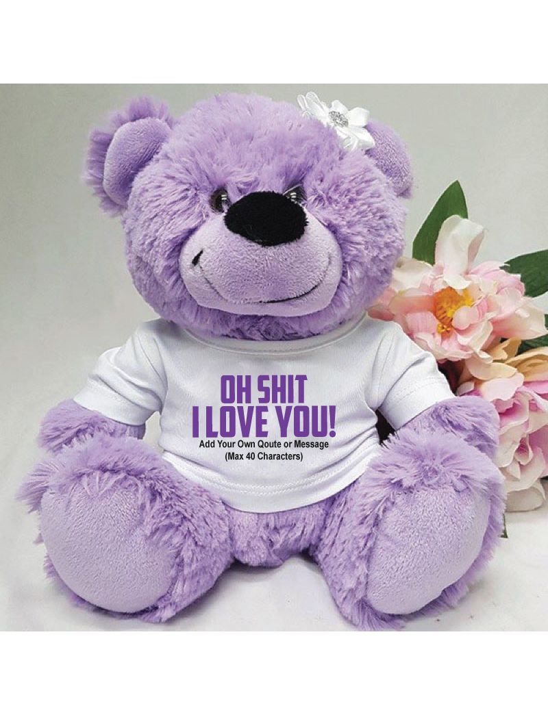 Naughty I Love You Valentines Day Bear - Lavender