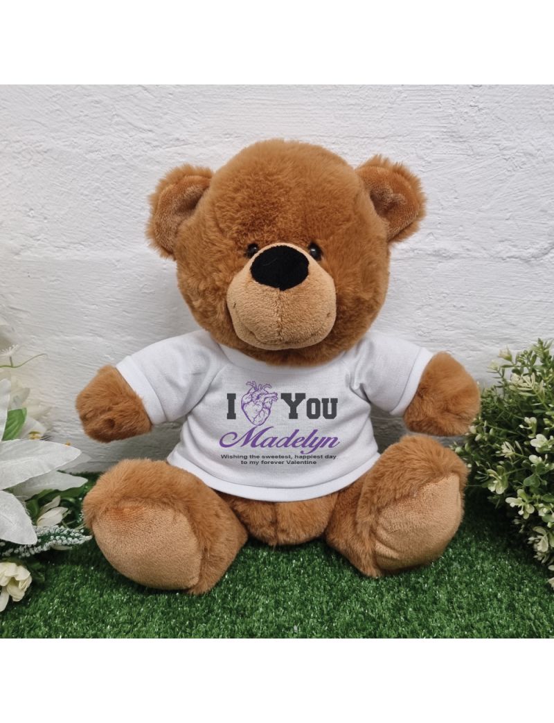 Valentines Day Anatomical Heart Bear Brown Plush 30cm