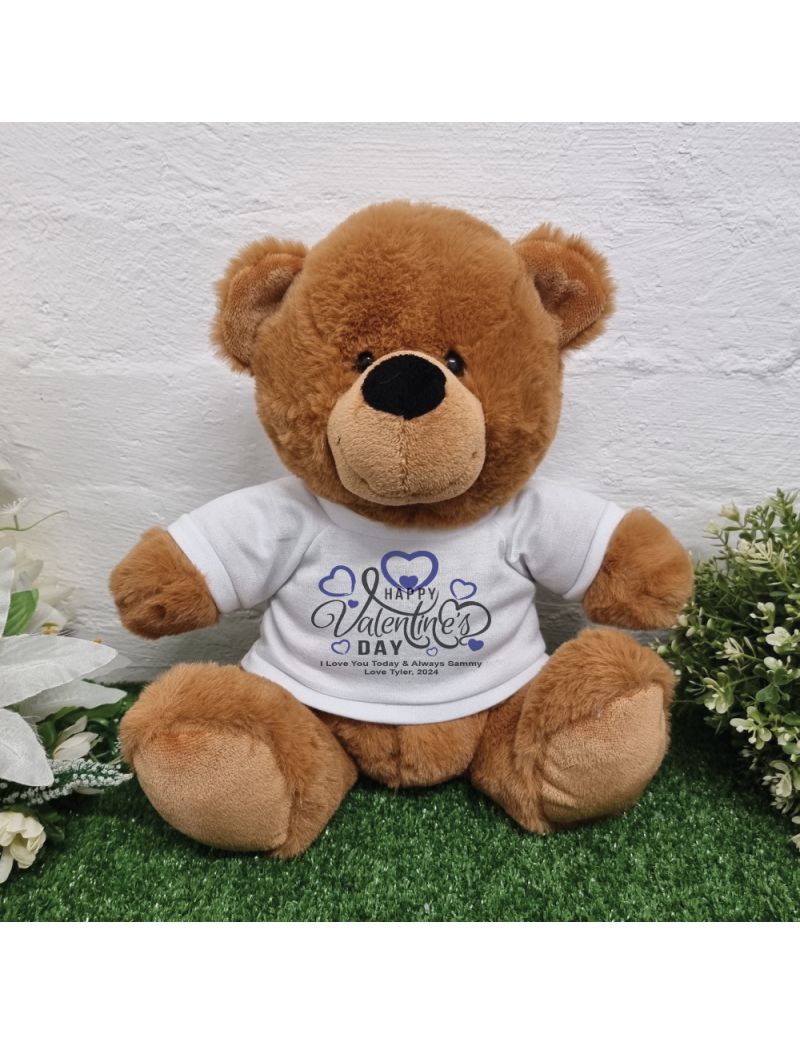 Happy Valentines Day Bear Brown Plush 30cm