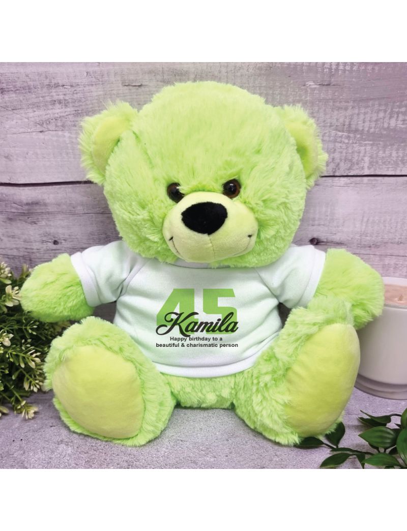 Personalised Birthday Bear Lime 30cm