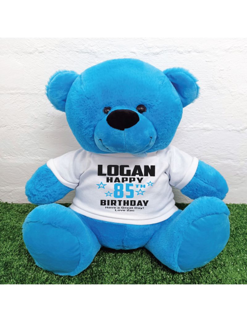 Personalised Birthday Bear Blue 40cm
