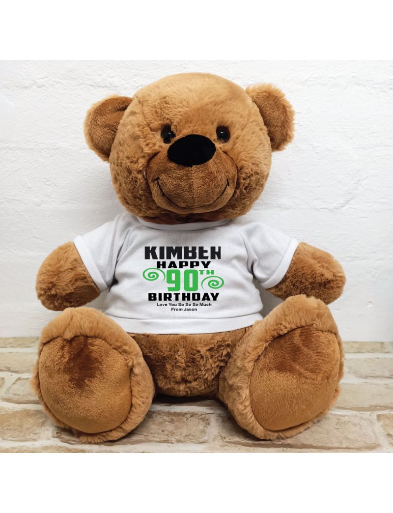 Personalised 90th Birthday Bear Brown 40cm