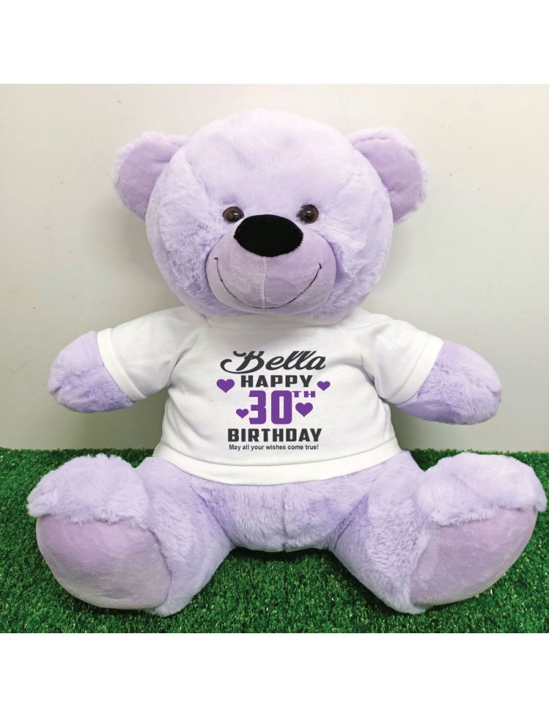 Personalised 30th Birthday Bear Lavender Plush 40cm