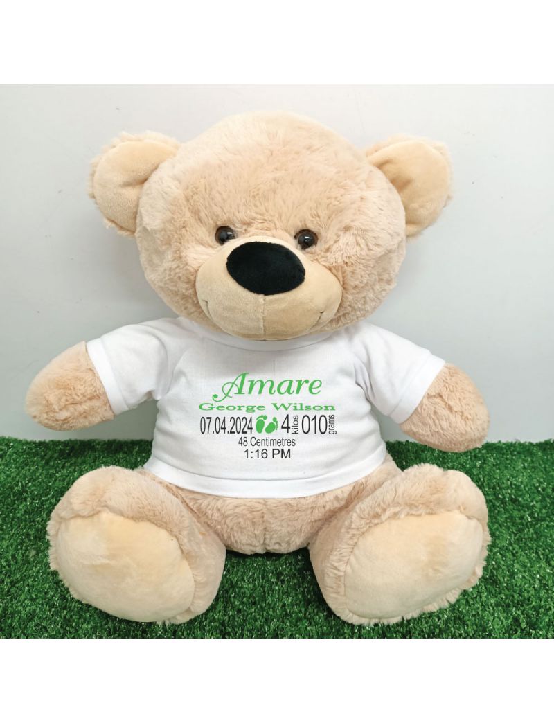Personalised Newborn Bear 40cm Cream Plush