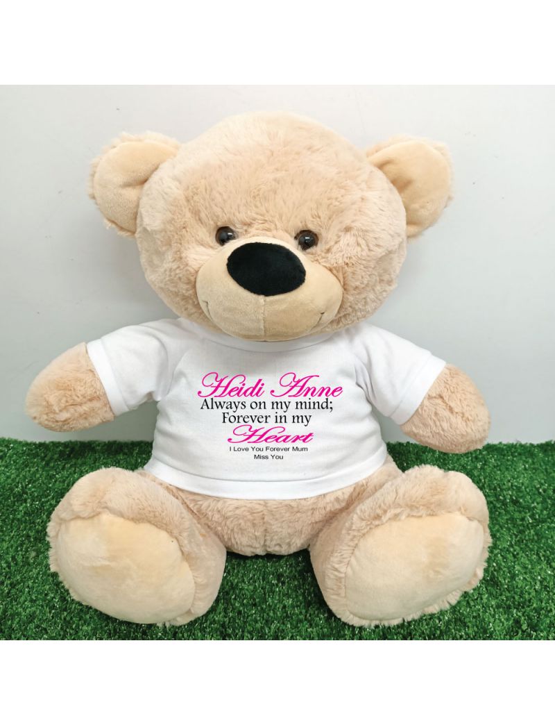 Memorial  Bear with T-Shirt 40cm Cream