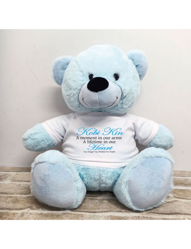 Personalised Memory Teddy Bear 40cm Light Blue