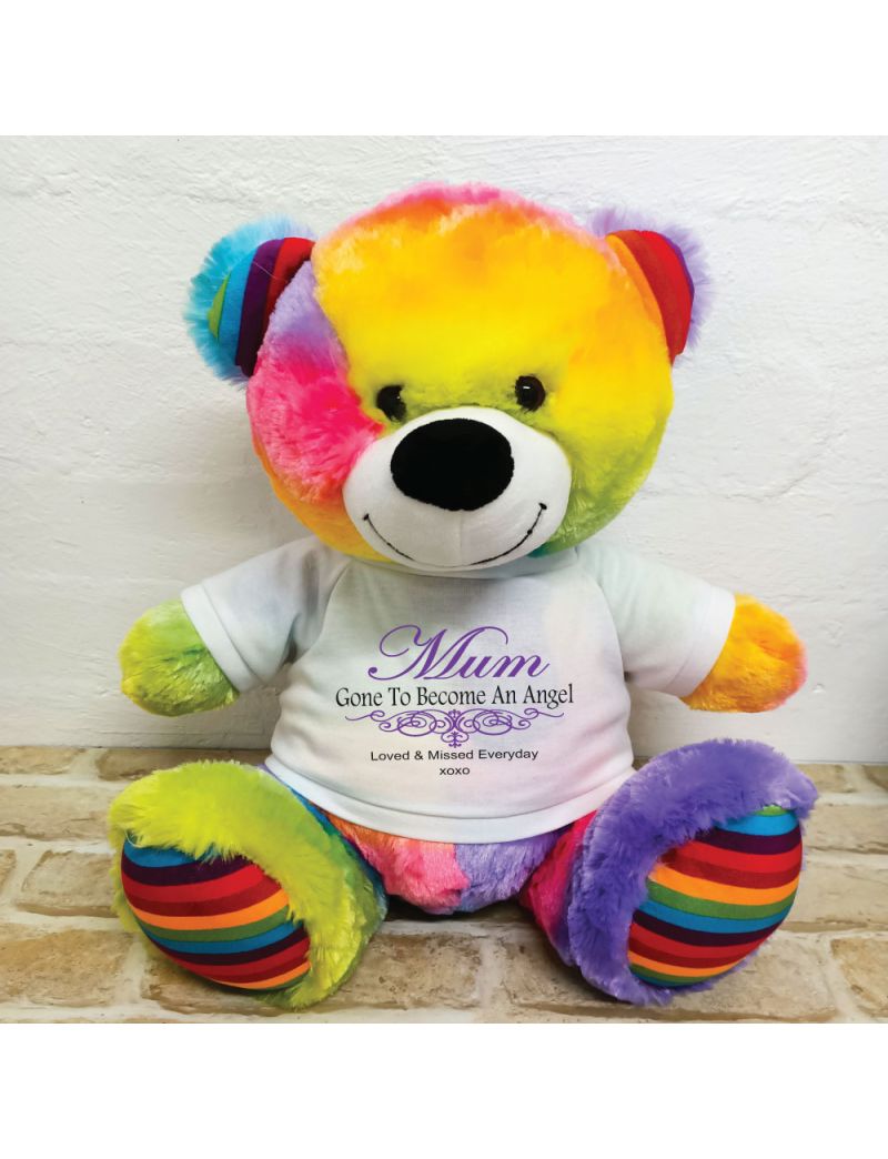 Memorial Verse Teddy Bear 40cm Rainbow