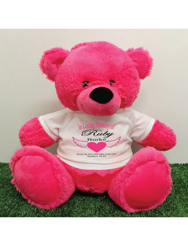 In Loving Memory Teddy Bear 40cm Hot Pink