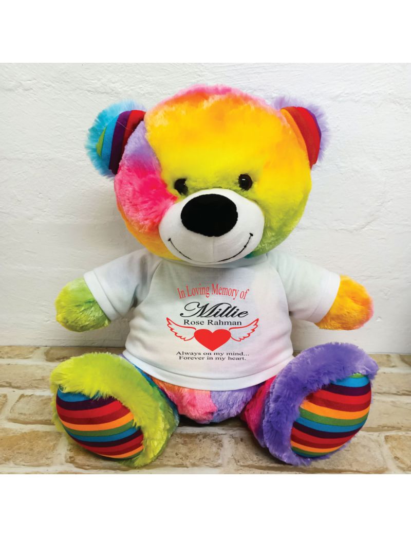 In Loving Memory Teddy Bear 40cm Rainbow