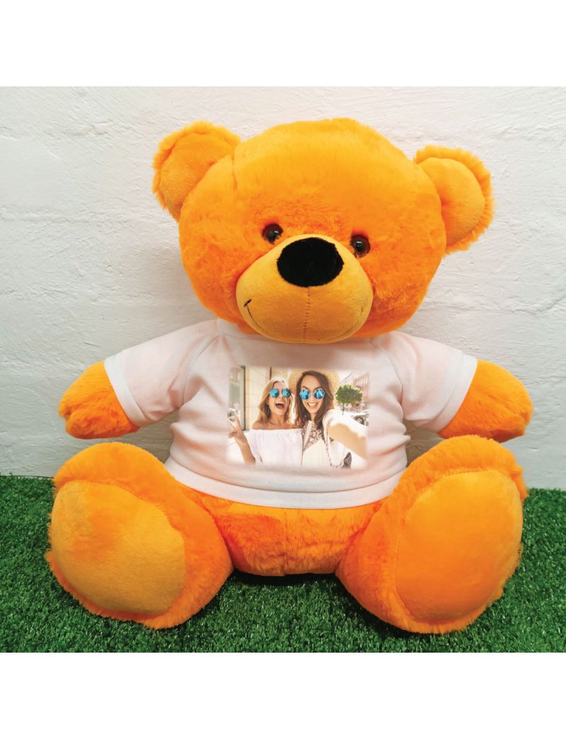 Personalised Photo Teddy Bear 40cm Orange