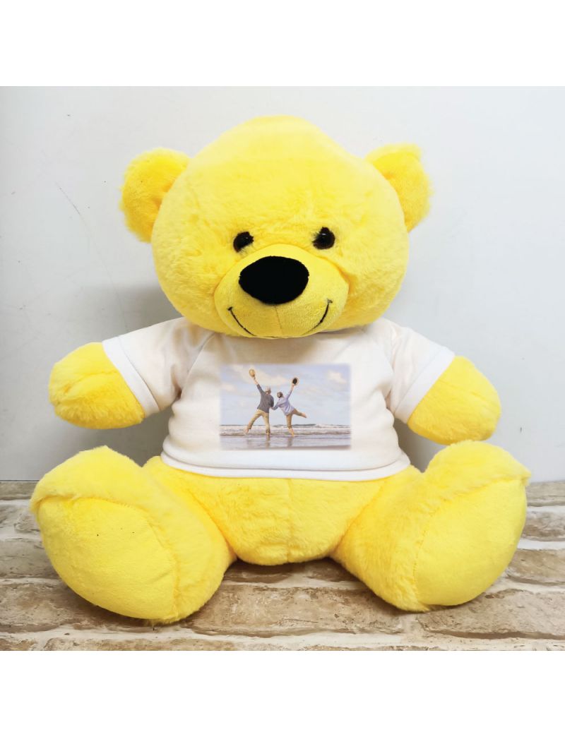 Personalised Photo Teddy Bear 40cm Yellow