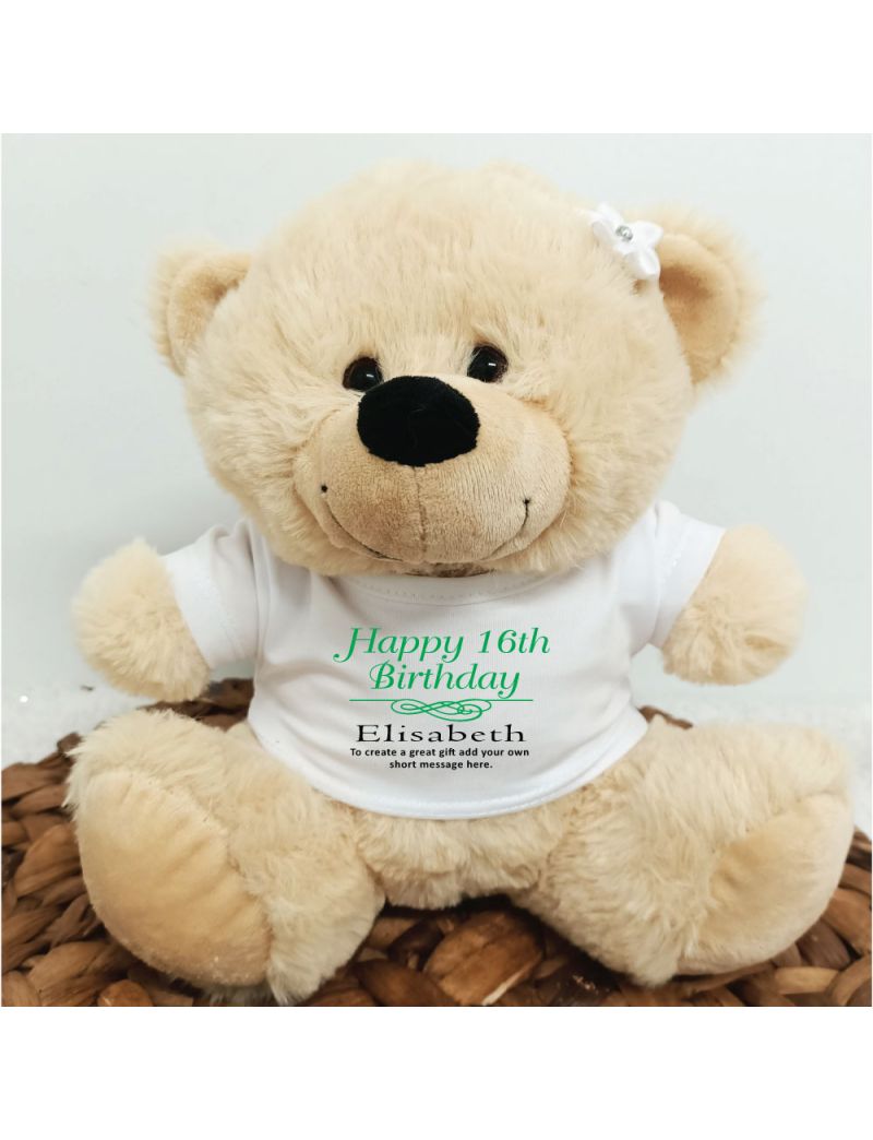 16th Birthday Bear Cream Plush