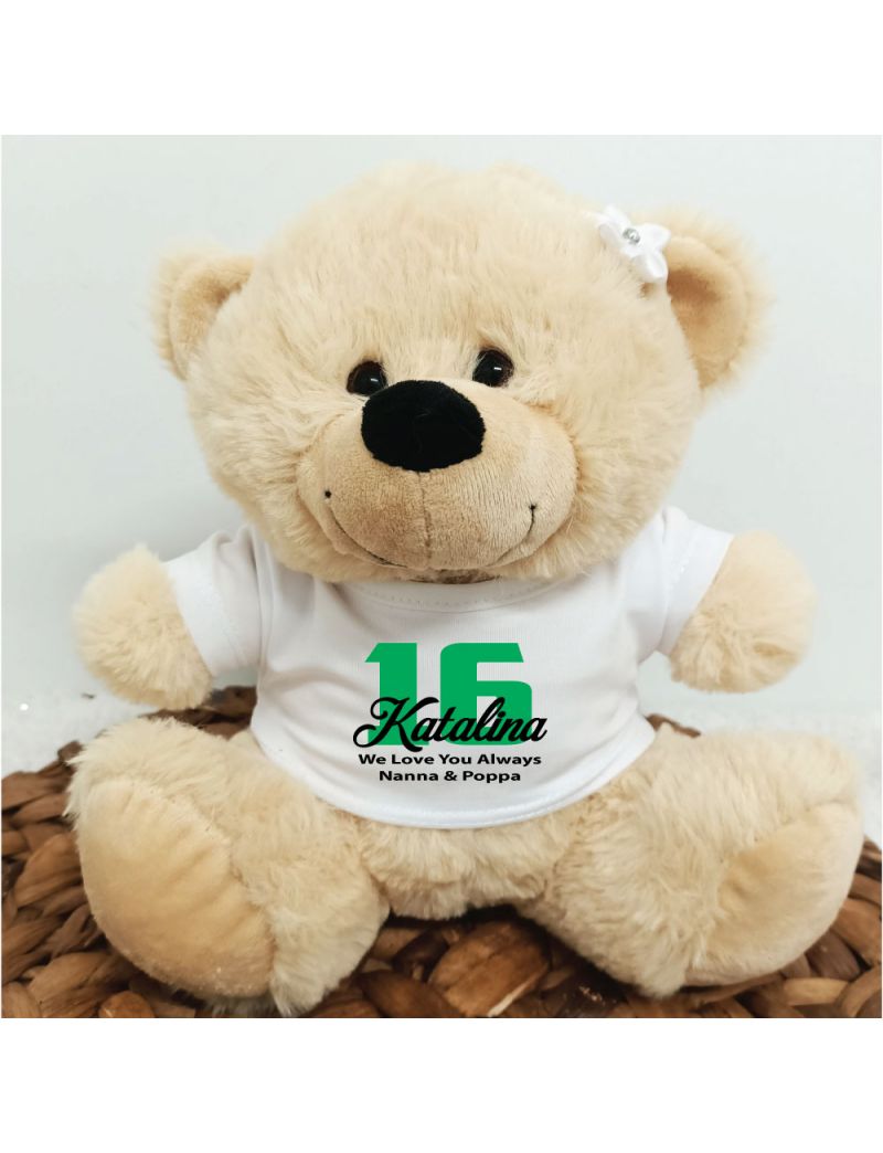 16th Teddy Bear Cream Personalised Plush